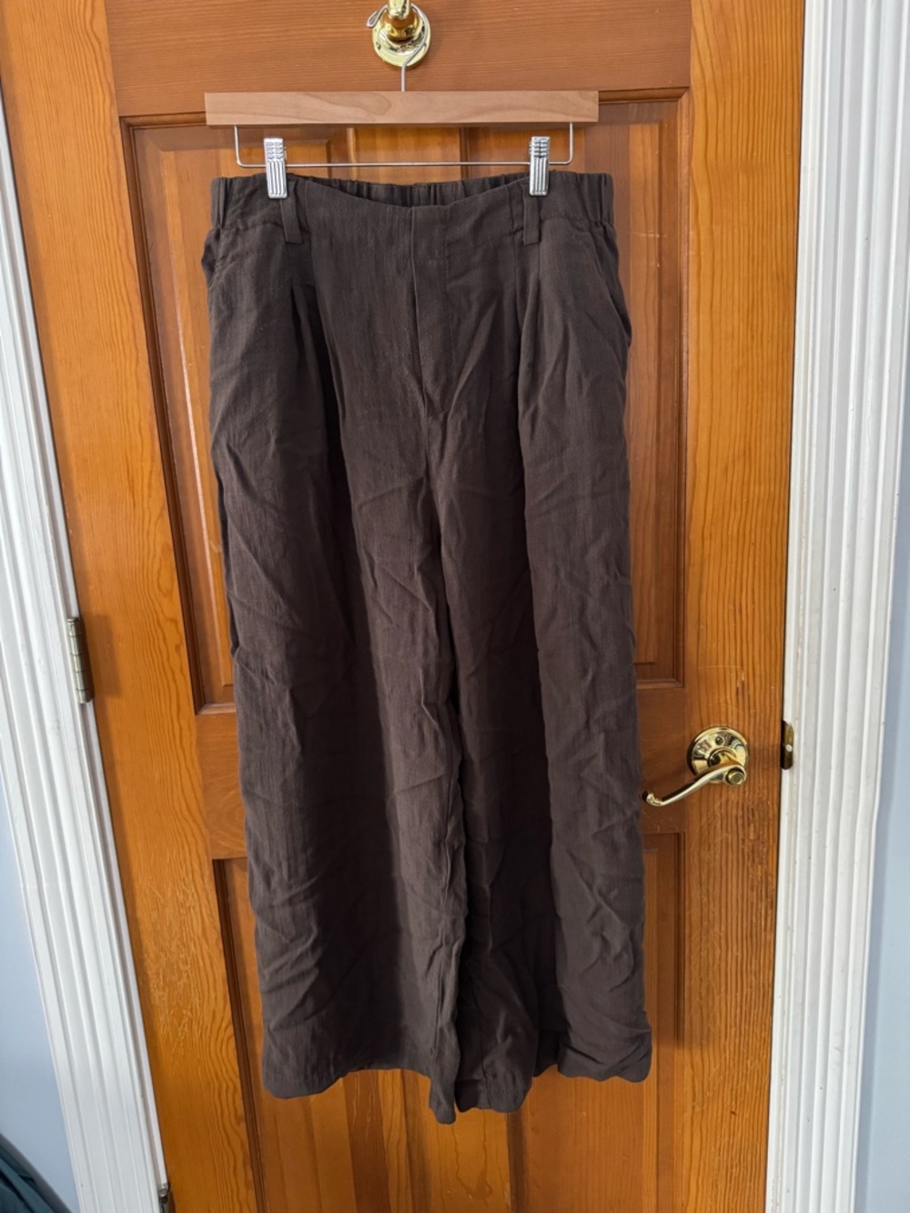 HALARA Chocolate Brown Wide-Leg Trousers